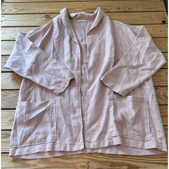 Eileen Fisher Jackets & Blazers - Eileen Fisher Open Front Linen Jacket Size XL Women’s Pink